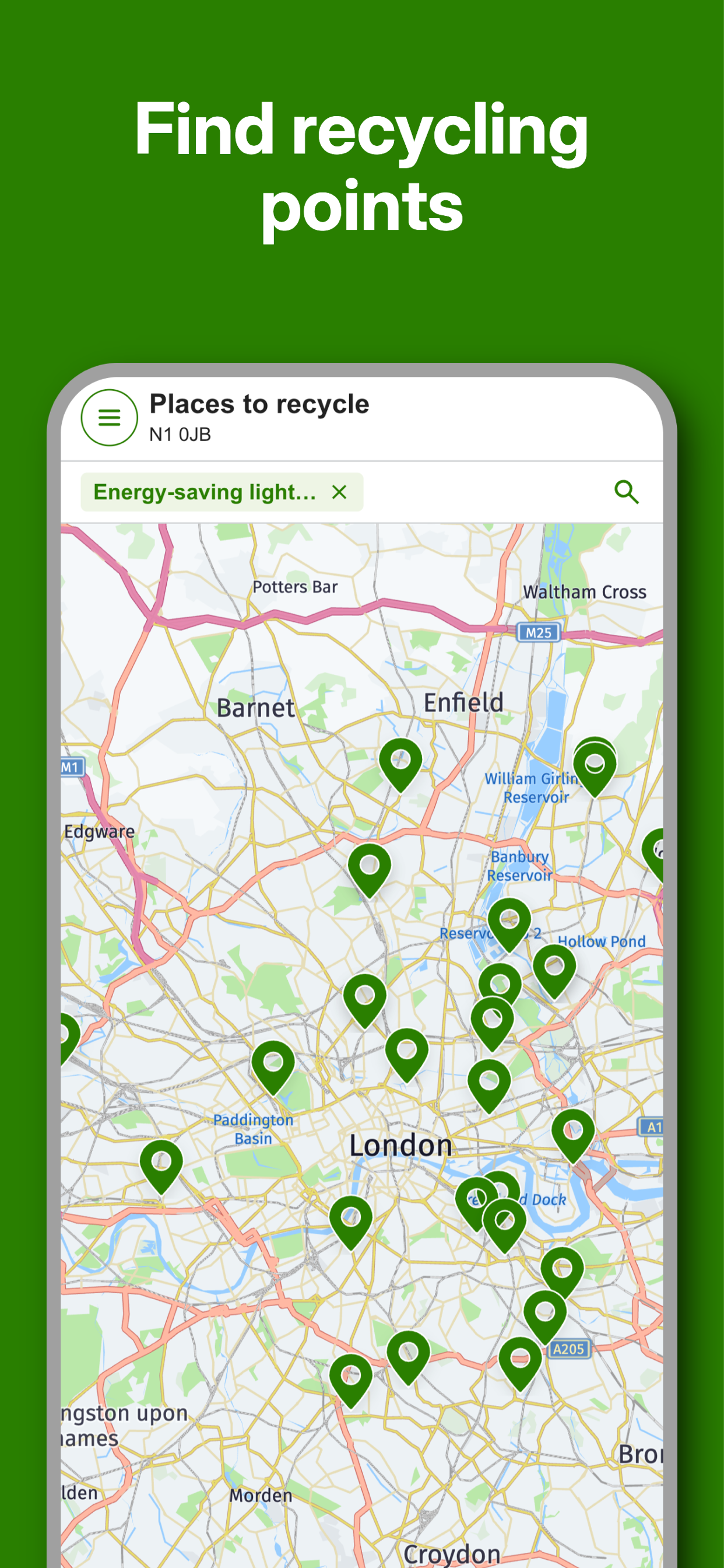 Find recycling points near you